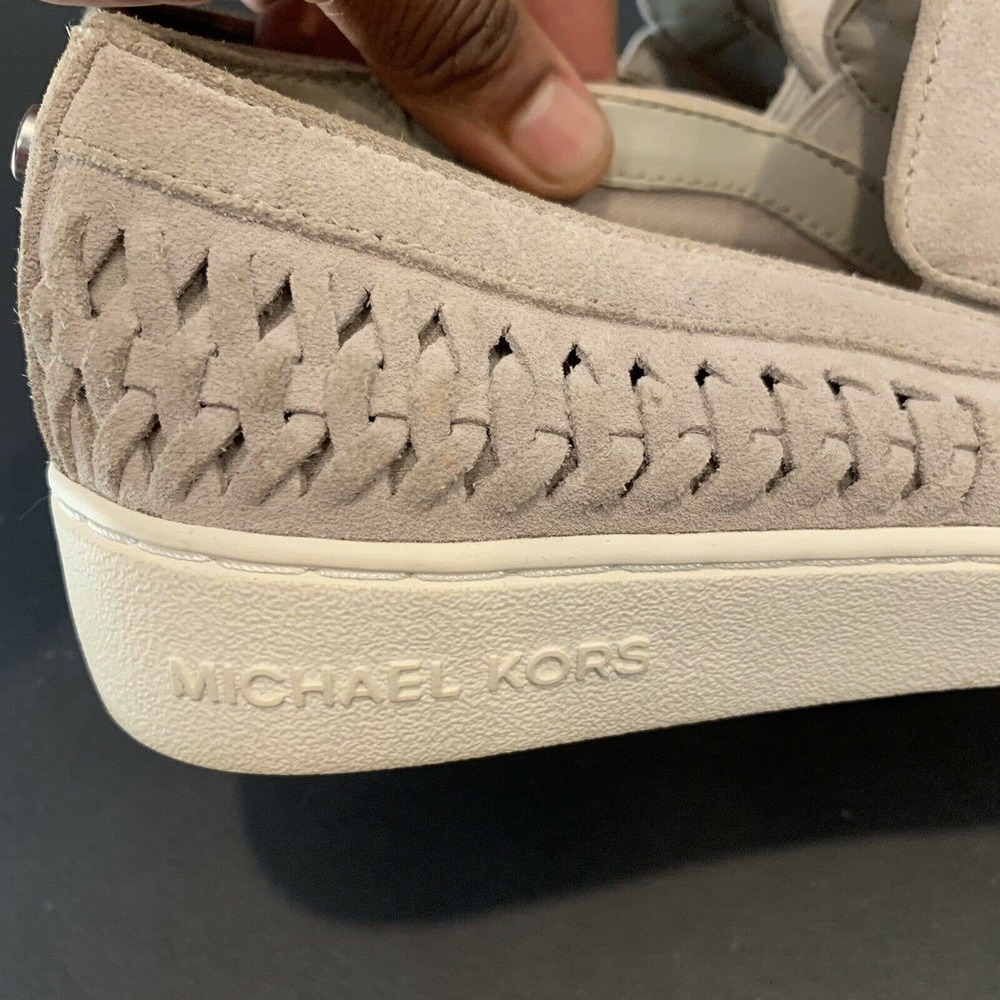 Michael Kors Gray Suede Slip On Shoes Casual Loafers Braided Womens Size 7M EUC - Picture 4 of 9